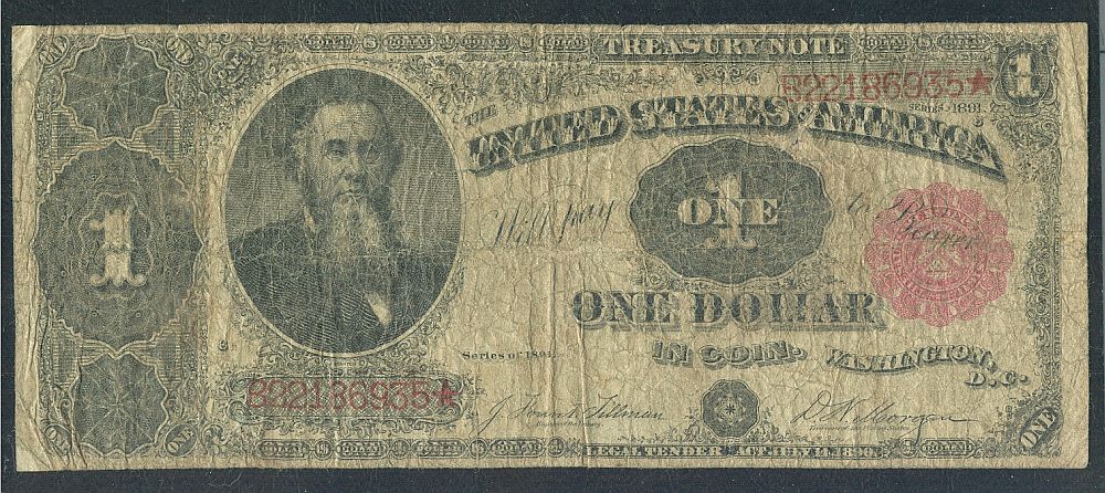 Fr.351, 1891 $1 Treasury Note, Very Good, B22186935